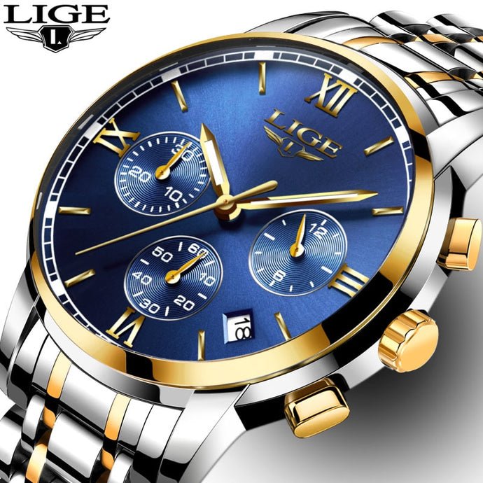 LIGE Watches Men Luxury