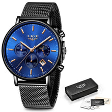 Load image into Gallery viewer, LIGE Women Fashion Gold Blue