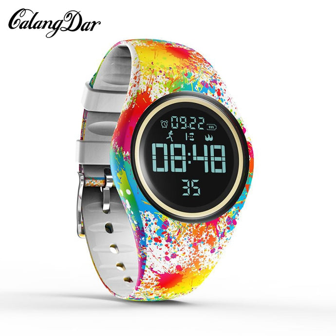 Calangdar Colorful Smart Watch Motion Detection Digital Smart Sports Fitness Women Fashion Waterproof