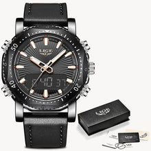 Load image into Gallery viewer, LIGE New Mens Watches Top Brand Luxury Quartz Dual Display Sport  HOUR