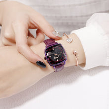 Load image into Gallery viewer, Square Ladies Wrist Watches Starry Sky Female Clock Leather