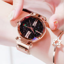 Load image into Gallery viewer, Luxury Rose Gold Bracelet Women Wrist Watch 2018 Ladies Magnet Starry Sky