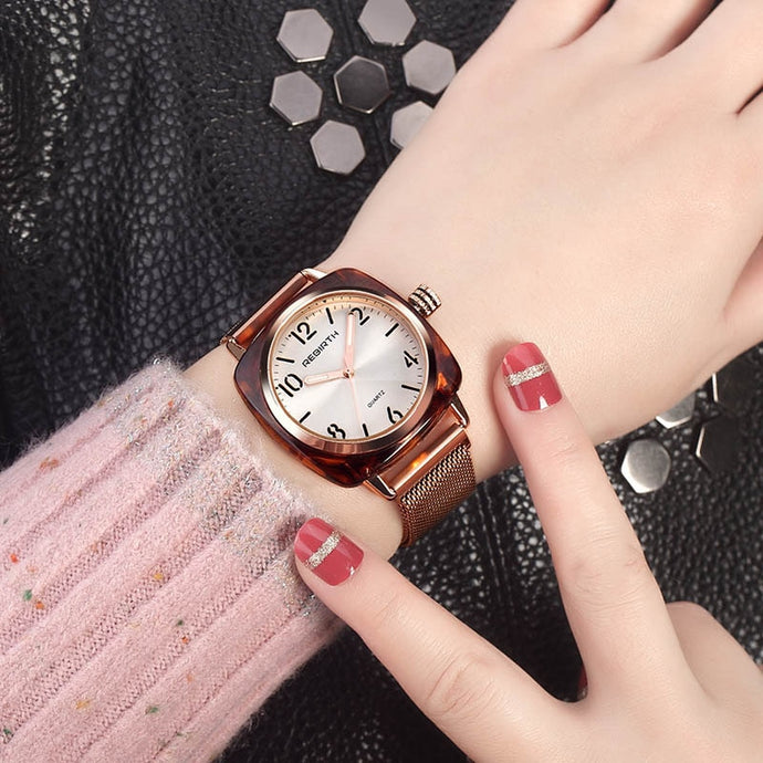 Luxury Women Bracelet Square Watch Creative Magnetic Quartz