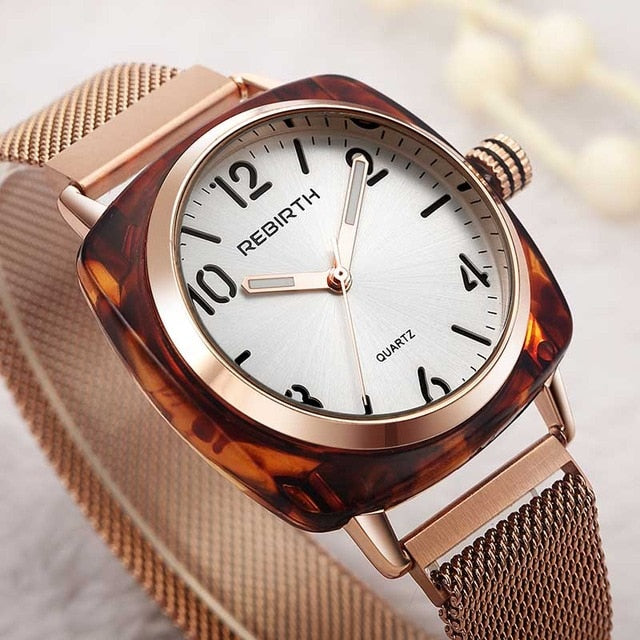 Luxury Women Bracelet Square Watch Creative Magnetic Quartz
