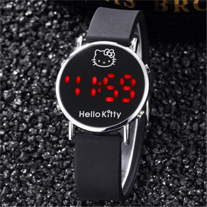 2019 New Stylish Hello Kitty LED Digital Kids Watch Cute Cartoon Clock  For Boys Girls Hot Relojes